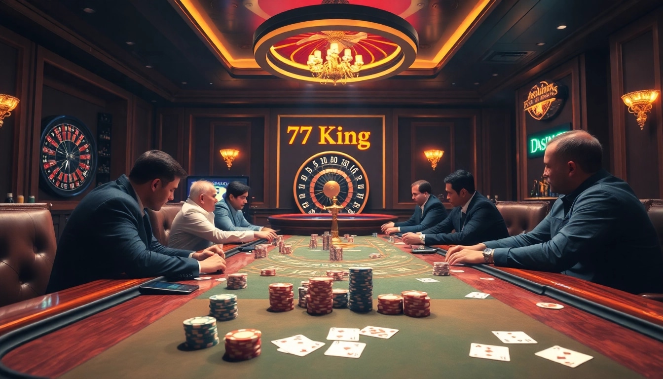 Experience thrilling poker moments at 79King's engaging casino tables filled with action.