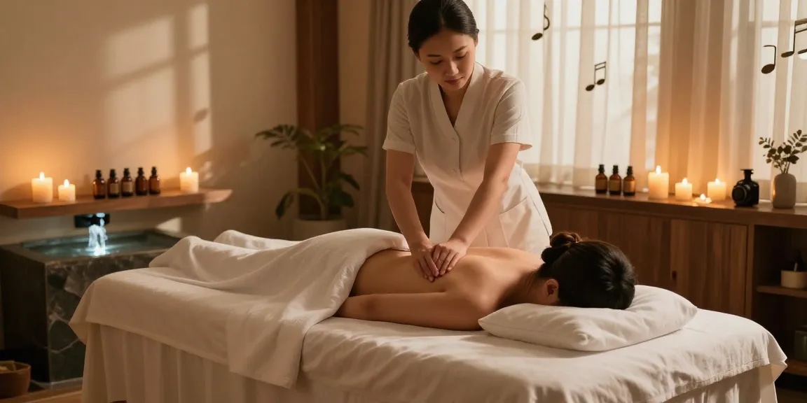 Expert massage therapy session indoors showcasing 정자동출장안마 with soothing ambiance and professional setup.