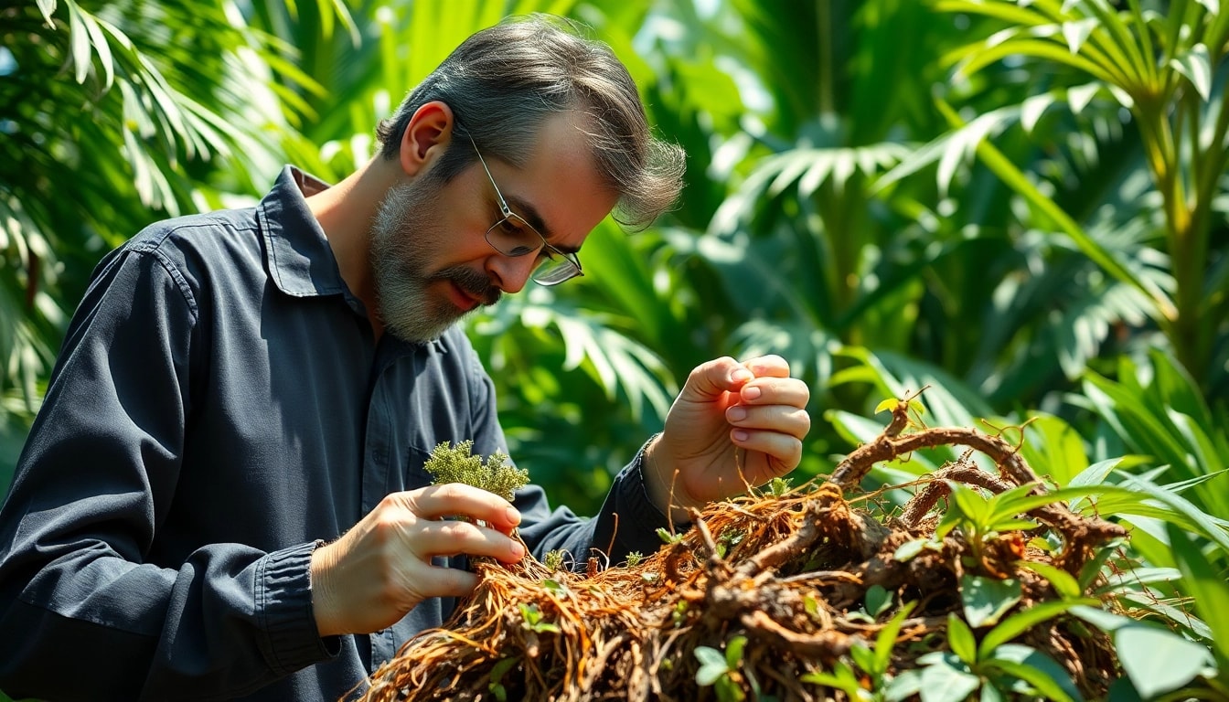 Learn how to get dmt naturally by an herbalist extracting it from Mimosa hostilis roots in nature.