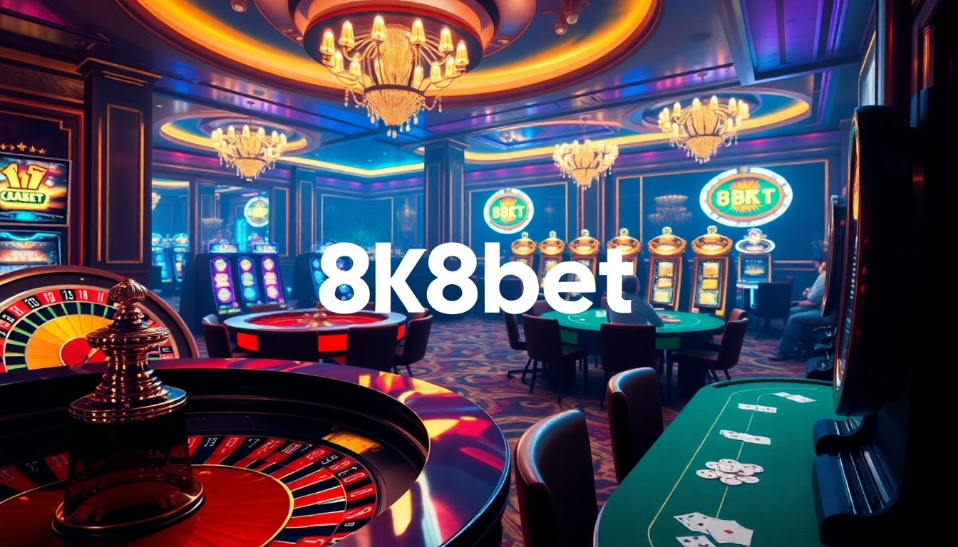 8kbet players enjoying a thrilling casino experience at a luxurious gaming table.