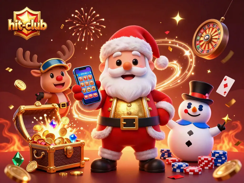 Spin the slots and win big with hit-club's exciting casino games featuring festive characters.