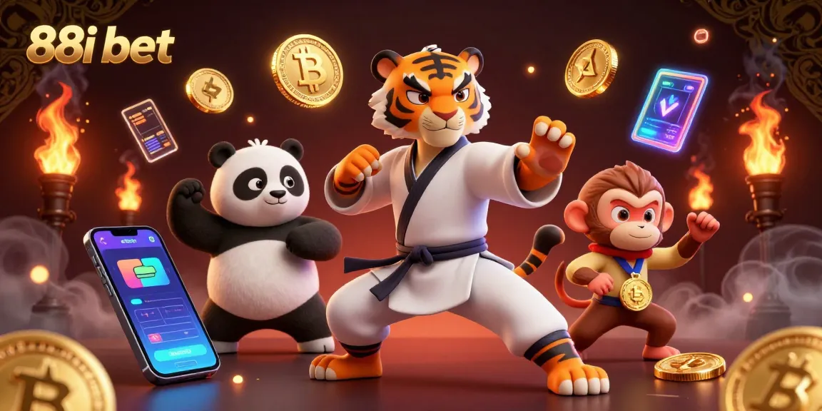Experience the thrill of winning at 88i bet with dynamic gambling action in a vibrant 3D illustration.