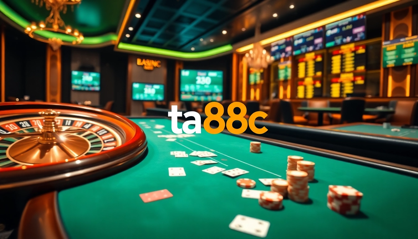 Experience the excitement of live gaming at ta88c with a luxurious online casino setting.