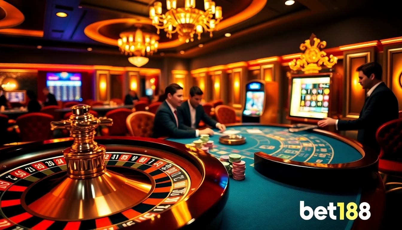 Engage with bet168 excitement at a luxurious casino poker table filled with vibrant chips.