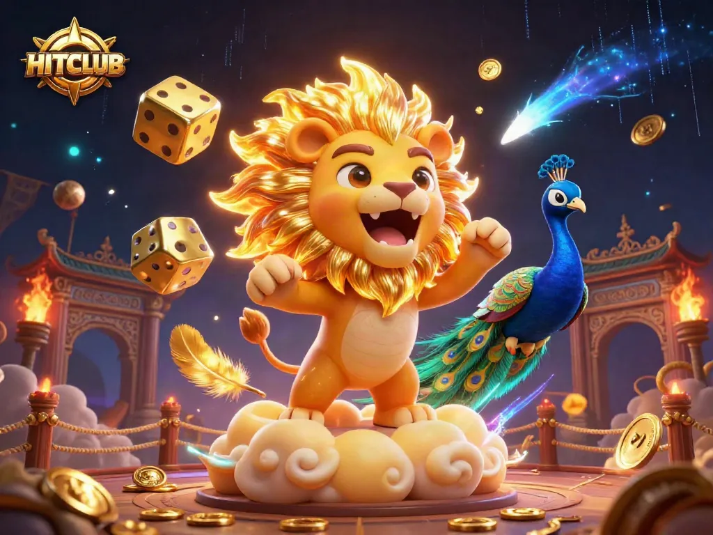 Engage with HITCLUB's vibrant gaming world through our electrifying 3D illustration, showcasing lively casino elements.