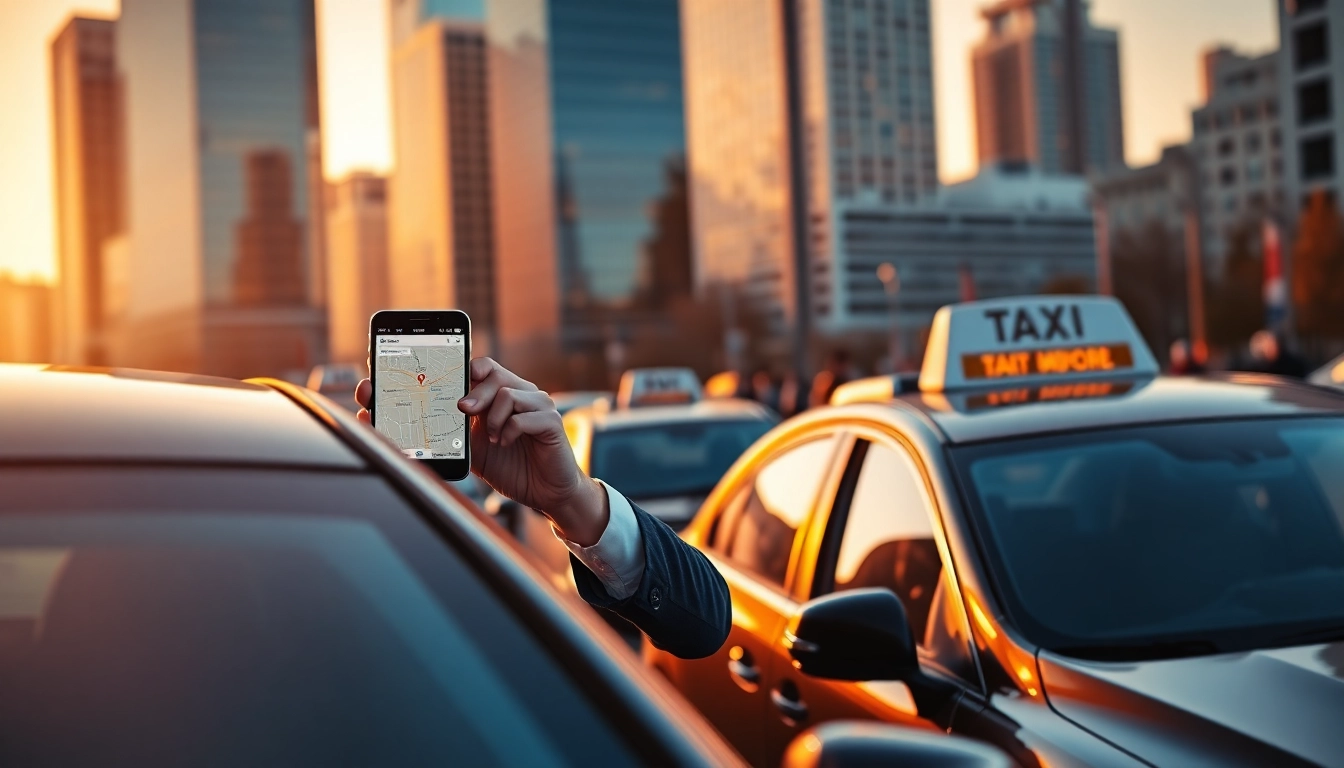 Minicabs ready for service in a busy urban center showcasing professionalism and connectivity.