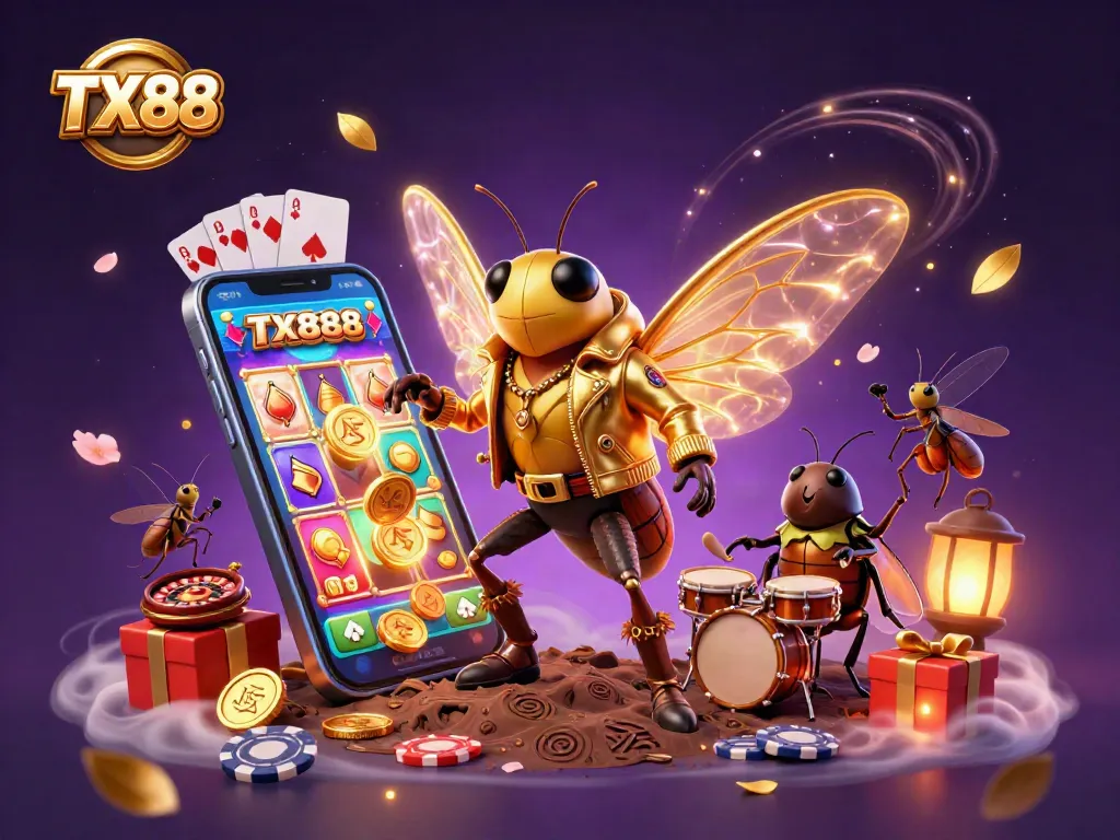 Watch the TX88 cicada rock star burst onto the scene with thrilling slot games and dazzling casino action.
