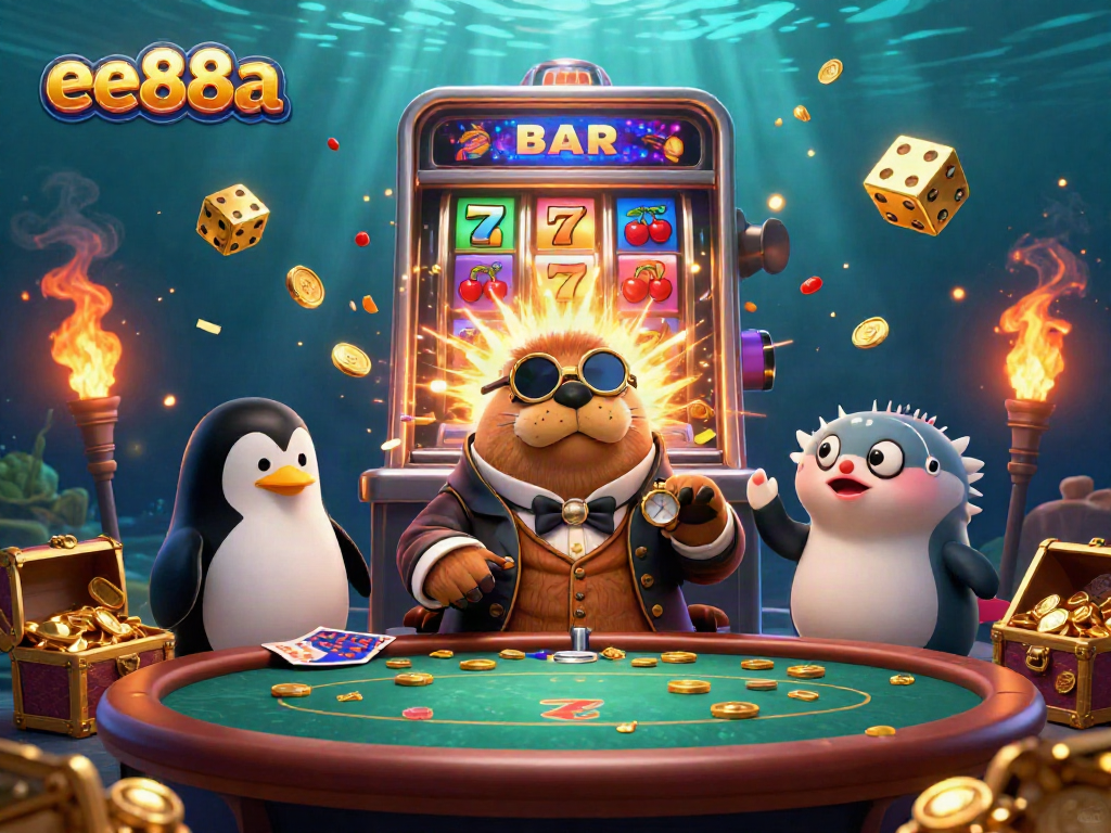 Experience thrilling gameplay with ee88a through a vibrant underwater poker scene featuring unique casino elements.