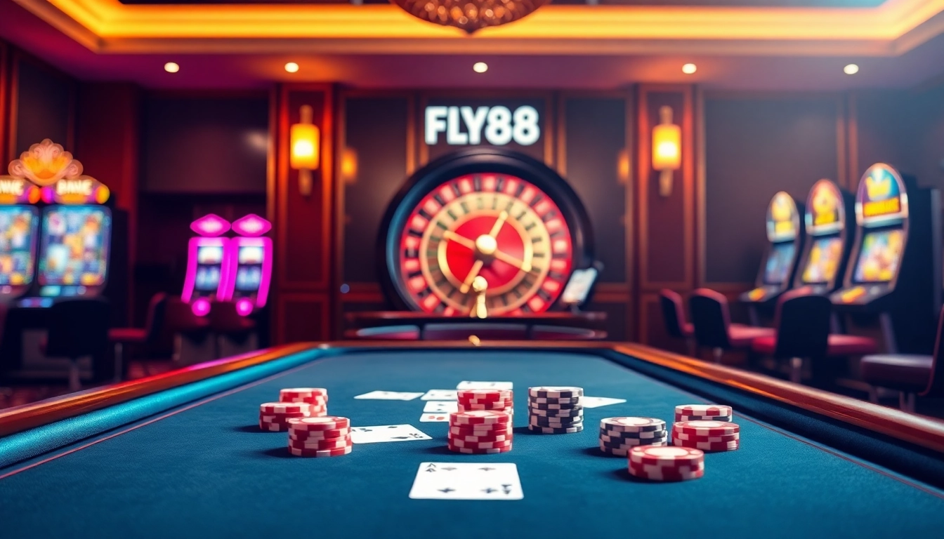 Winning poker hand at FLY88 casino illustrating the thrill of gambling excitement