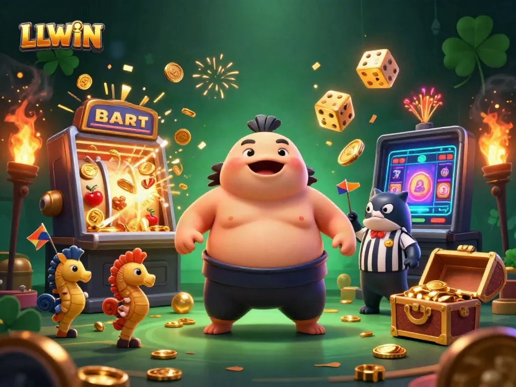 Experience thrilling gaming at LLWIN with captivating 3D art showcasing a vibrant underwater casino scene.