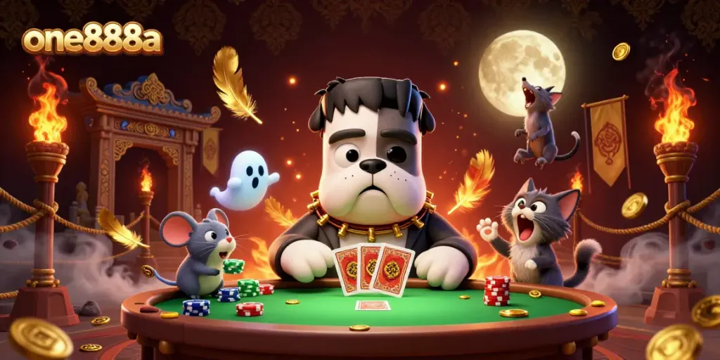 Engage in thrilling gameplay at one888a with a monster dealer and exciting casino elements.
