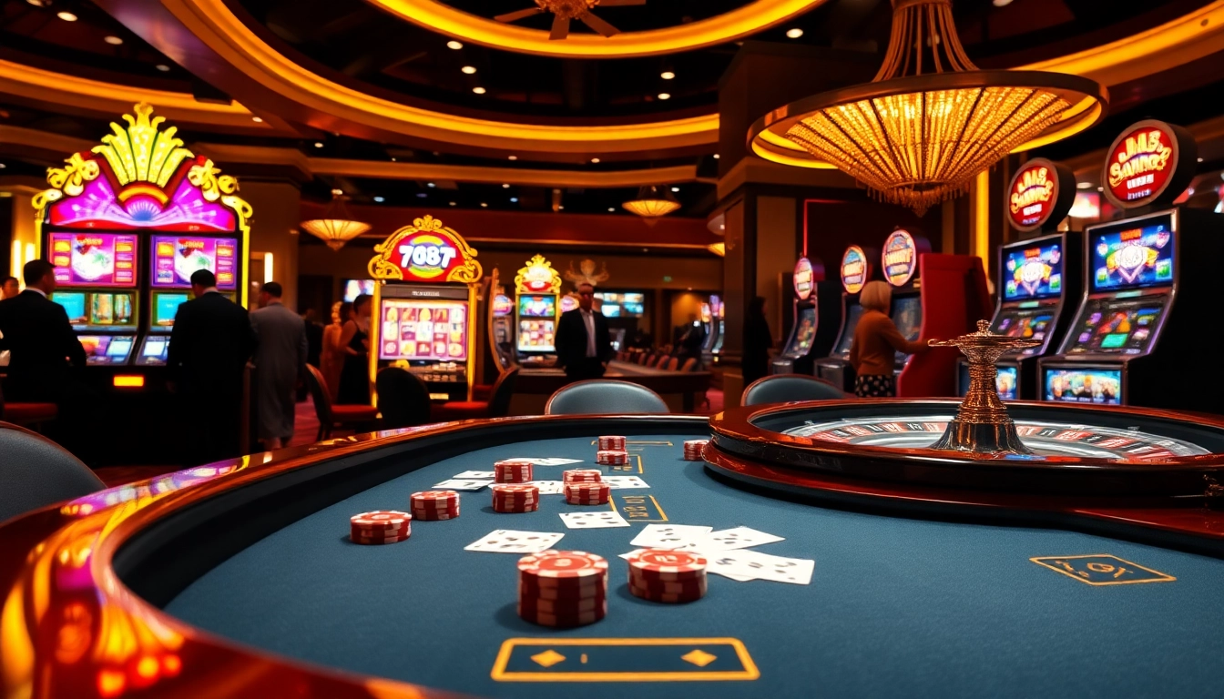 Experience high-stakes action at 789pet casino with poker chips and vibrant slot machines.