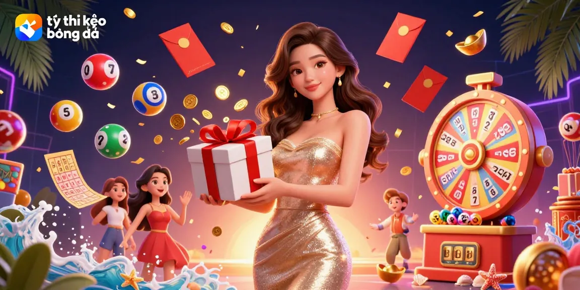 Engage with tỷ lệ kèo bóng đá through vibrant casino-themed elements and a welcoming character in a festive Lunar New Year setting.