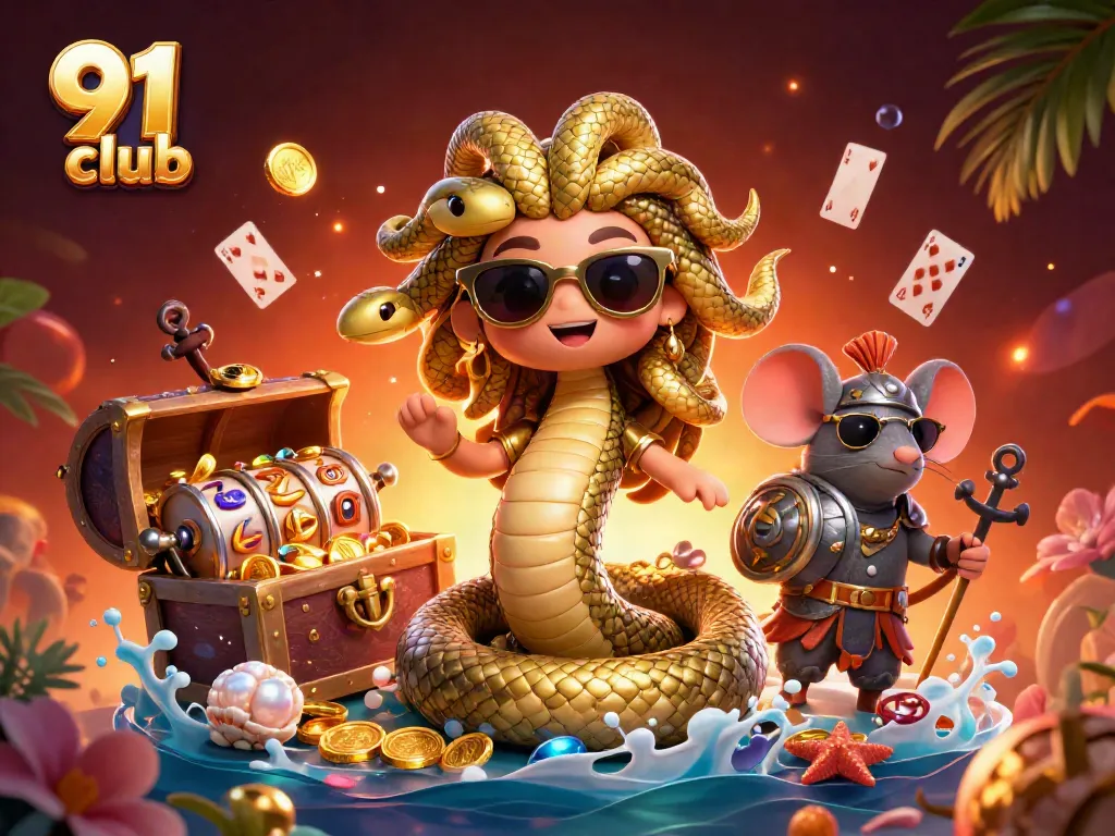 Join the fun at 91 club with Medusa and exciting slot games amidst treasure-filled adventures!