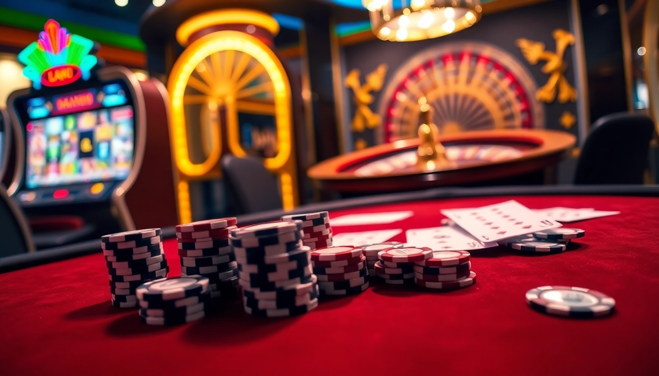 Exciting casino scene with luxurious poker table and roulette wheel at 888vi.
