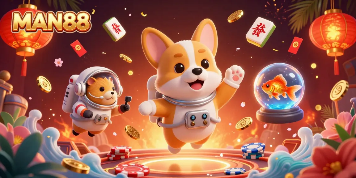 Engage with MAN88's thrilling gambling experience through a cosmic casino adventure.