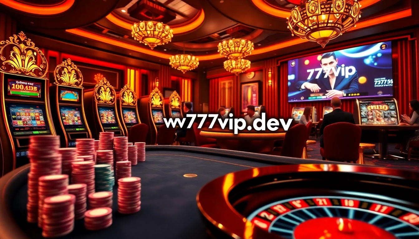 Engage with the excitement of online gaming at https://777vip.dev/ with vibrant slot machines and poker tables.