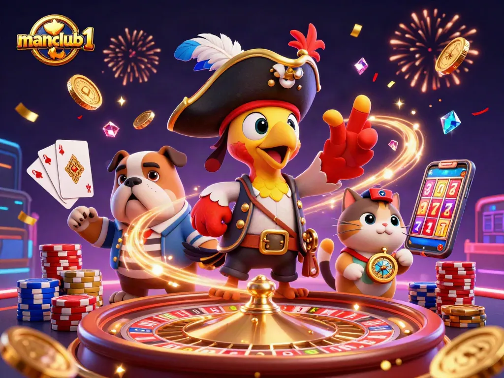 manclub1 captures the excitement of spinning a roulette wheel and winning jackpots with vibrant casino action.