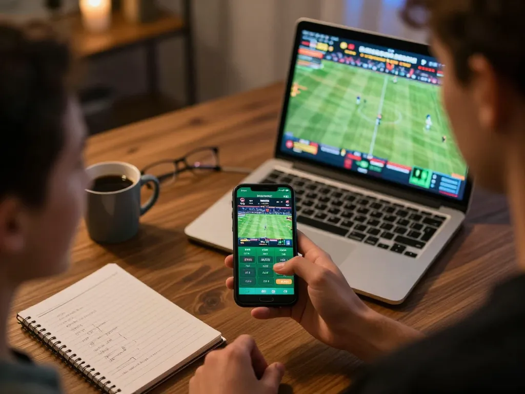 Soc88 user placing bets on sports while engaged in online gaming experience at home.