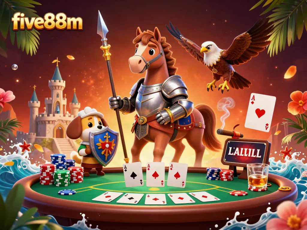 Experience thrilling gameplay at five88m with exciting poker elements and charismatic characters.