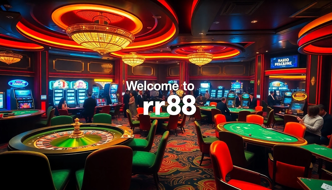 Explore the thrilling ambiance of nhà cái rr88, featuring vibrant casino tables, enthusiastic players, and stunning gameplay highlights.