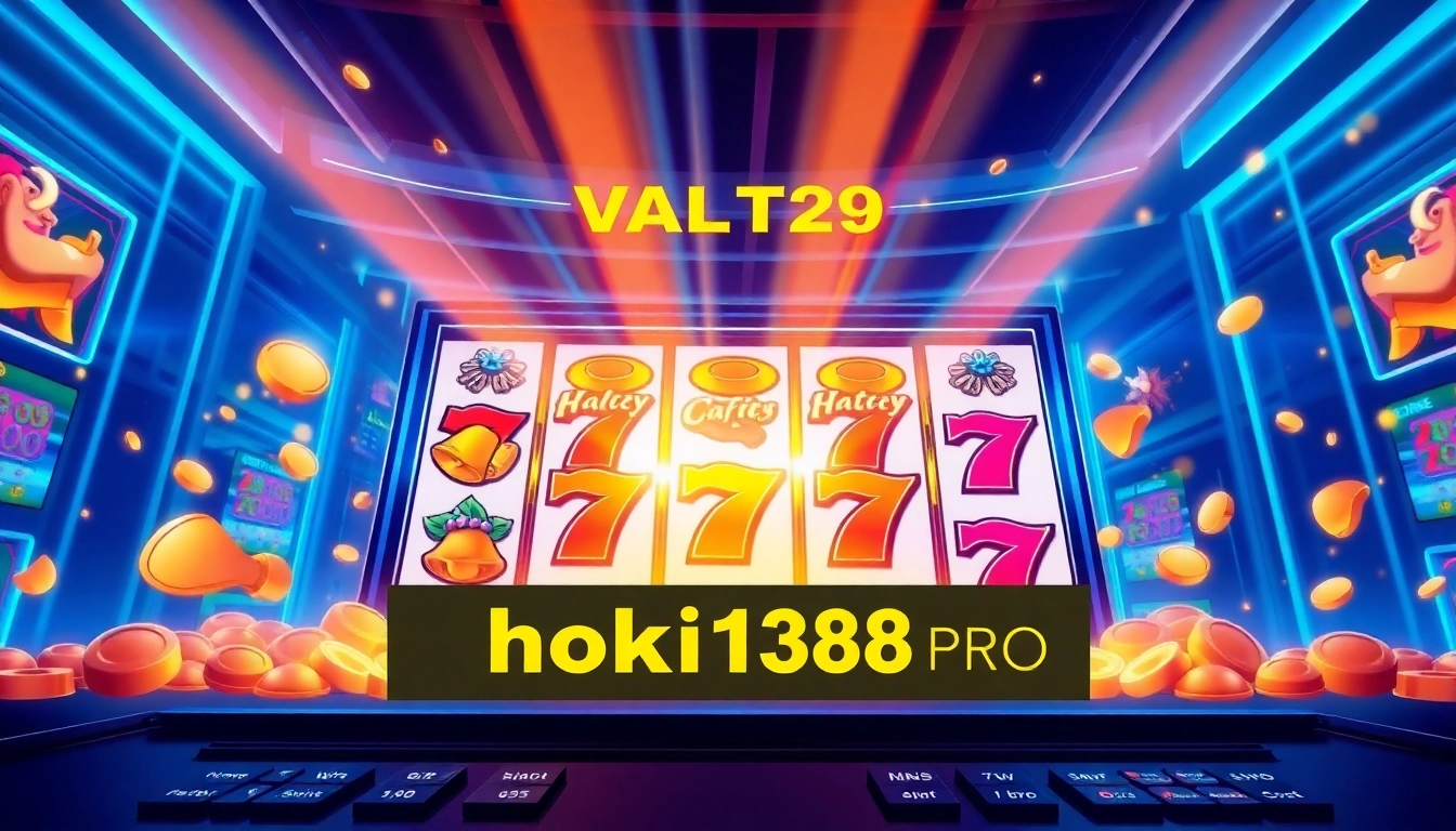 Exciting online slot gaming scene featuring hoki138 pro logo with vibrant colors.