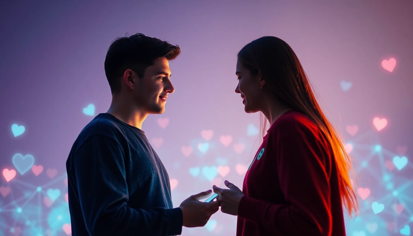 Engaging interaction with a sex AI chatbot in a modern setting, showcasing warmth and innovation.