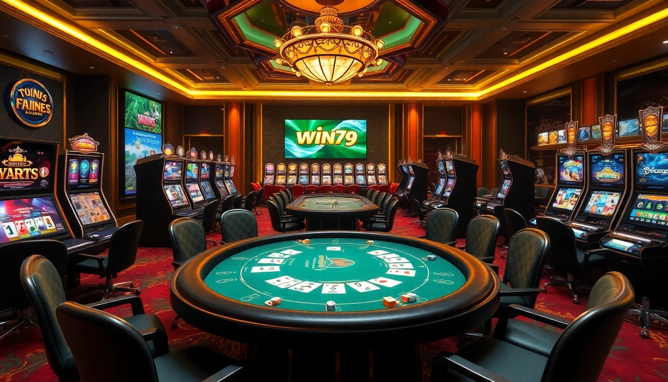Experience the excitement of win79 game bài hiện đại with vibrant poker tables and sleek online gaming interfaces.