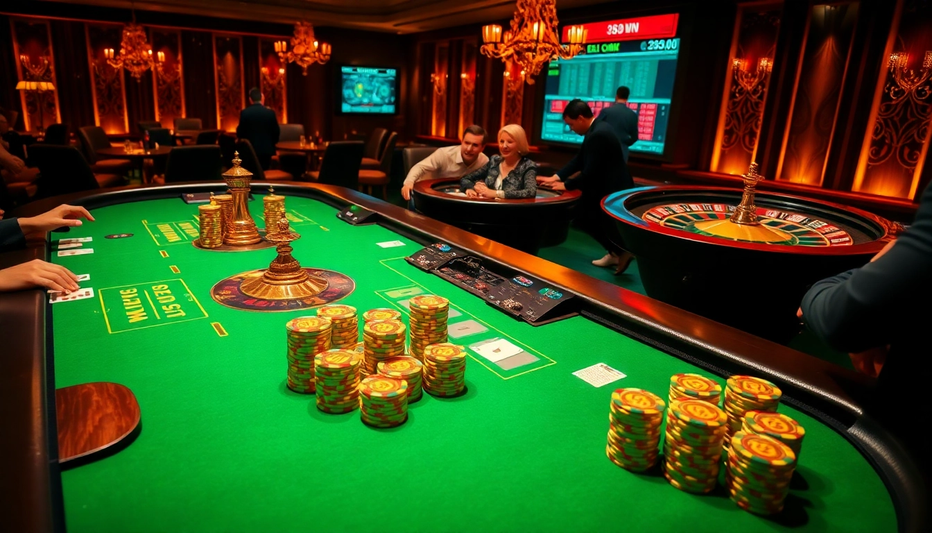 Experience the thrill of 58 WIN at an elegant casino table with colorful chips and cards.