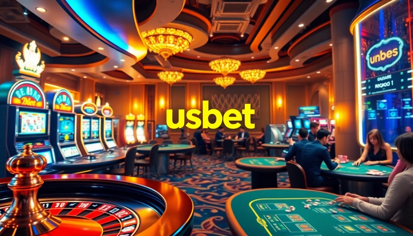Experience the thrill of usbet at a vibrant casino featuring roulette, poker tables, and luxurious slot machines.