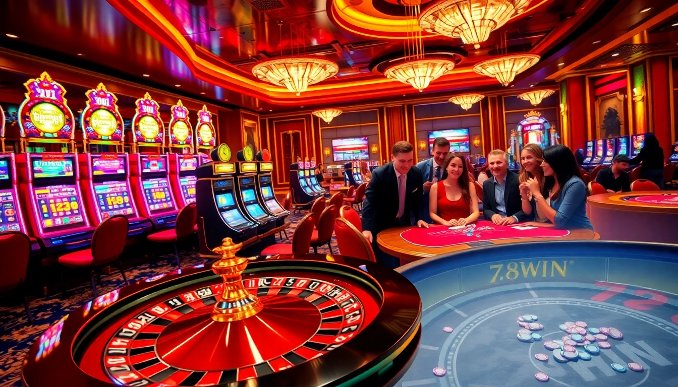 Experience the excitement of winning at 78WIN's luxurious casino gaming floor.