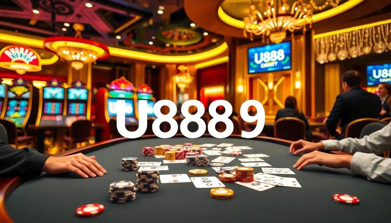 Experience thrilling gameplay at U888 casino with vibrant poker action and luxurious gaming tables.