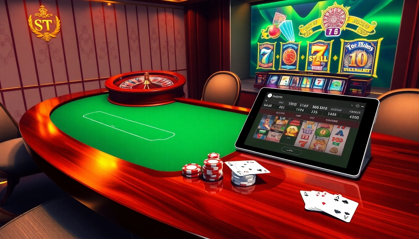 Experience thrilling gameplay at https://s88s.net/ with luxury casino elements like poker tables and roulette wheels.