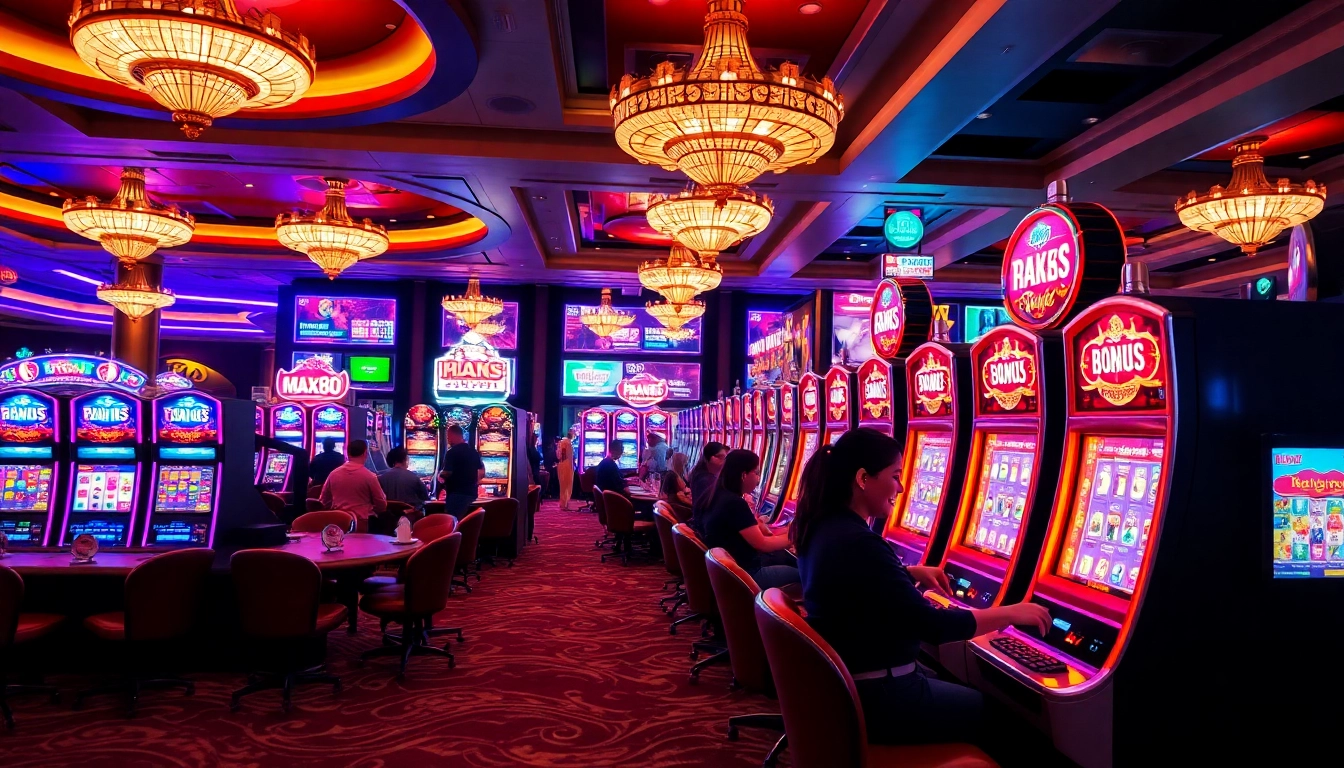 Spin the max88 slot machine for thrilling winnings in a vibrant casino atmosphere.