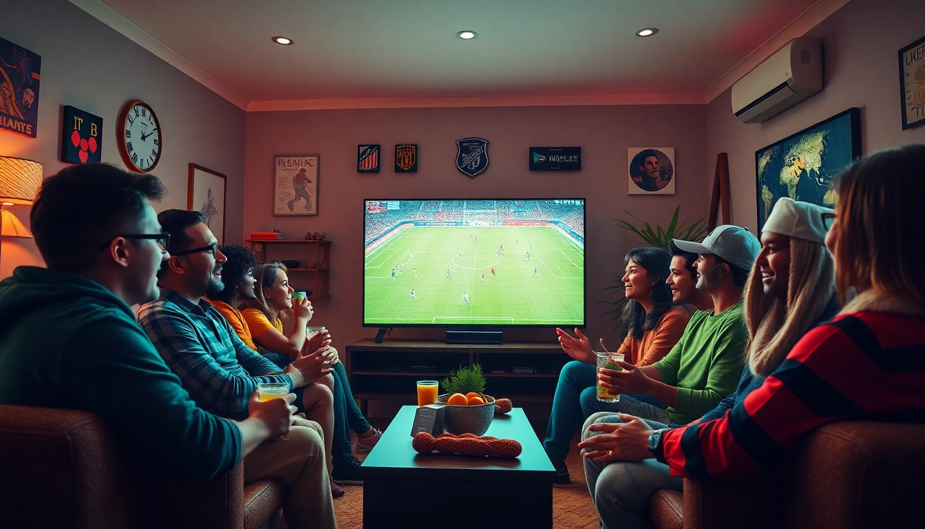 Fans enjoying a live soccer match experience on joemadfan.com, showcasing excitement and community.