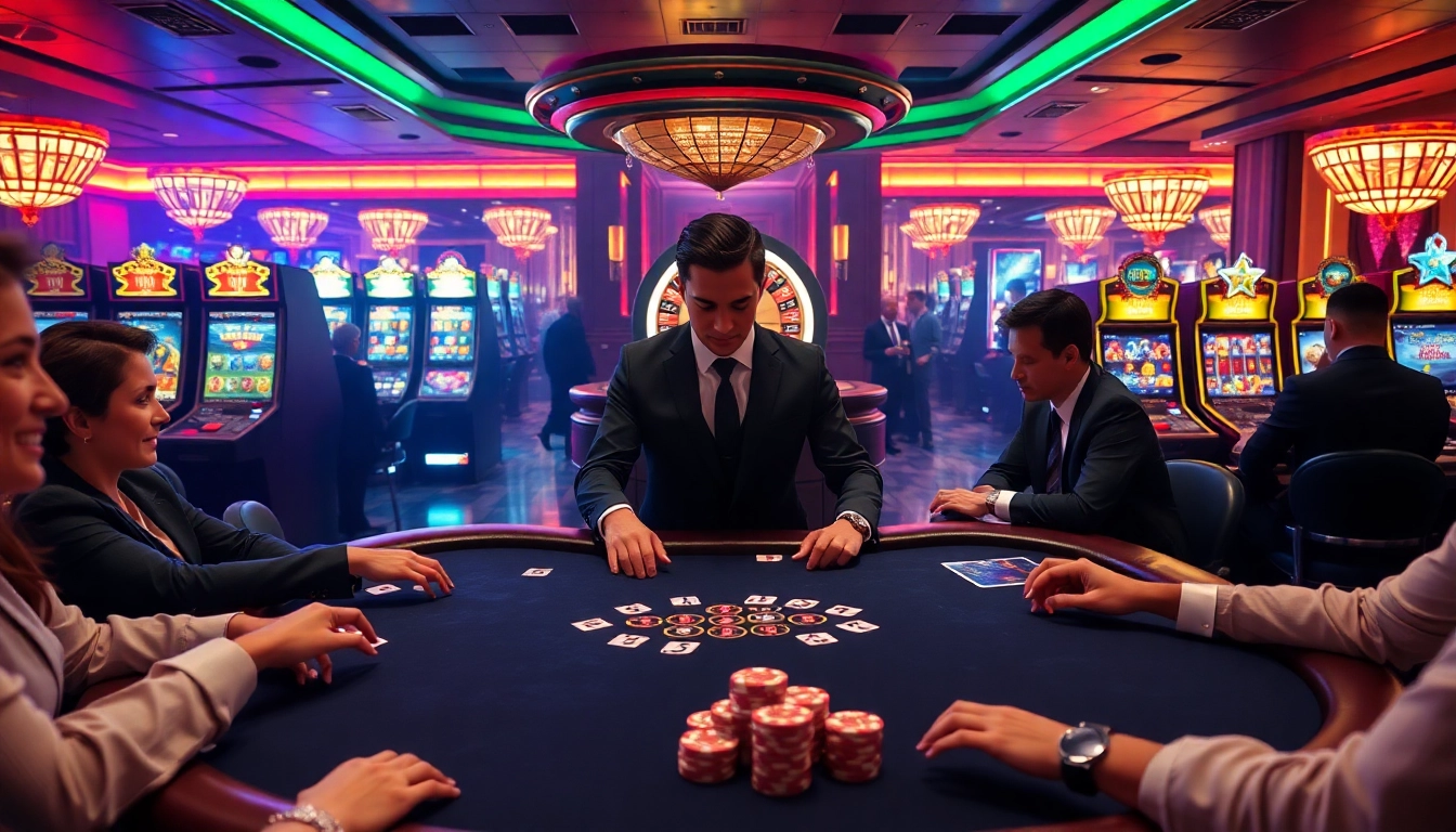 Experience high-stakes excitement at ALO789's exclusive poker table with vibrant ambiance.