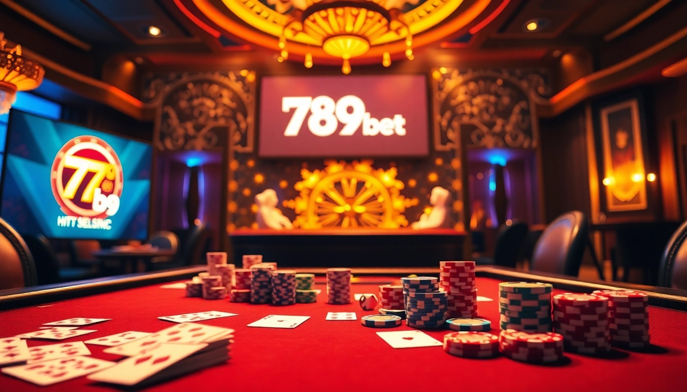 Experience the thrill of the casino with engaging elements from https://789bet.ac/, highlighting poker chips and dice.