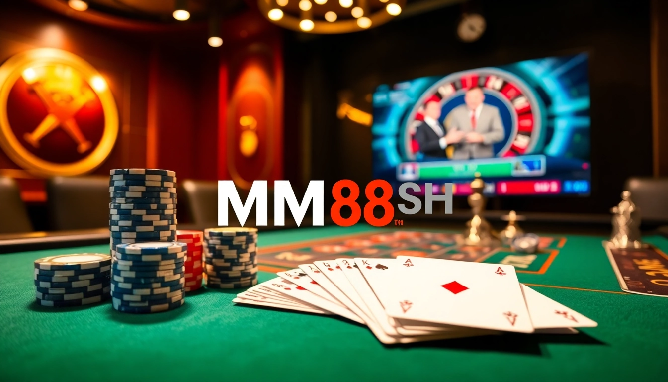 Engage in thrilling gameplay at MM88 SH with vibrant casino elements and professional atmosphere.