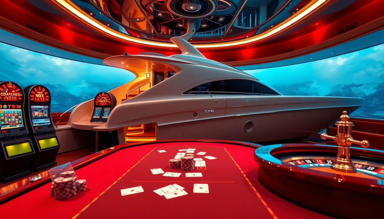 Experience high-stakes gambling on the SX88 yacht with vibrant casino tables and thrilling slots.
