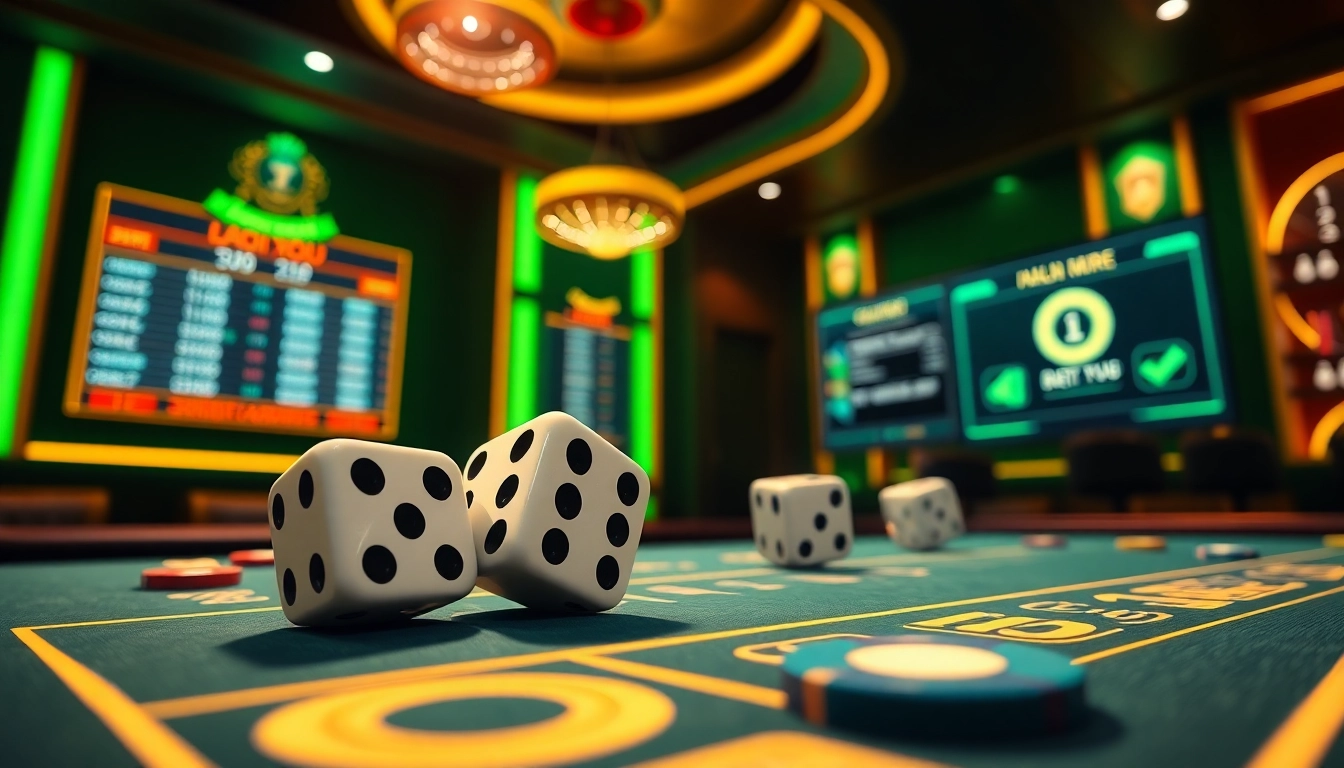 Tài Xỉu MD5 virtual gaming scene showing vibrant dice and betting interface