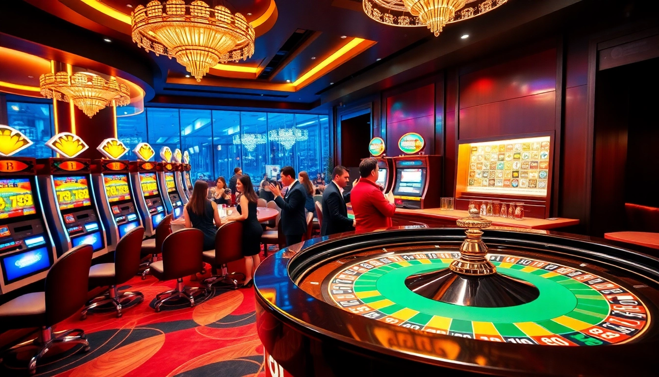 Experience the excitement of online gambling at https://mm88.global/ with vibrant roulette and slot machines.