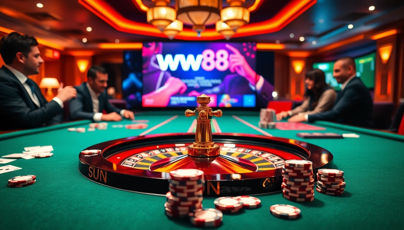 Experience thrilling gameplay at WW88 casino with vibrant roulette and poker action.