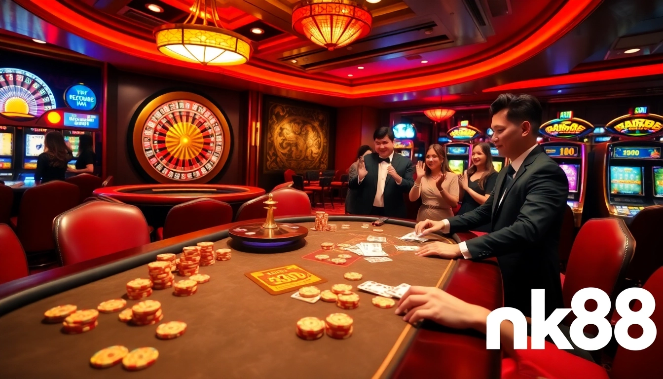 Experience the thrill of nk88 casino with vibrant tables and exciting gambling action.