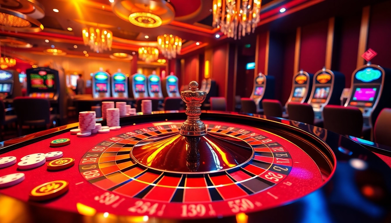 Experience excitement at the GG88 roulette table with vibrant chips and glamorous casino scenes.