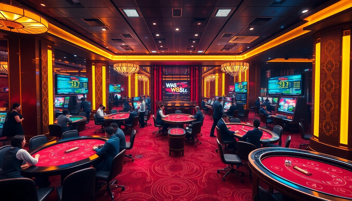Experience the vibrant online casino environment at W88.nyc with thrilling gaming action and luxurious design.