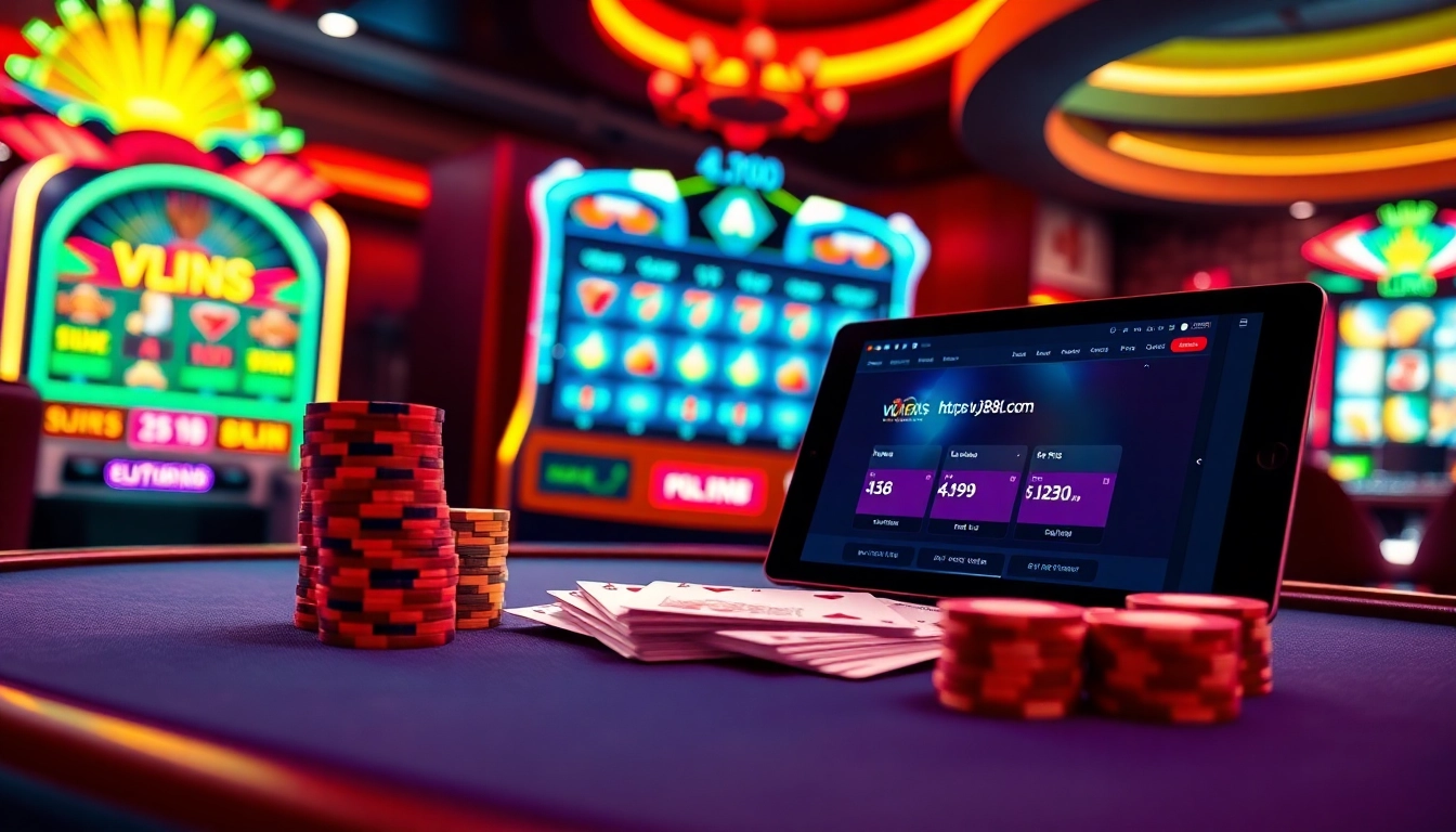 Experience the thrill of online gaming at https://vj88vn.com/ with vibrant casino visuals.