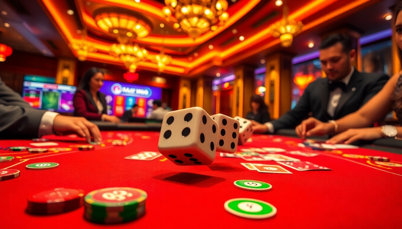 Experience the thrill of Tài Xỉu MD5 with vibrant casino dynamics and rolling dice.