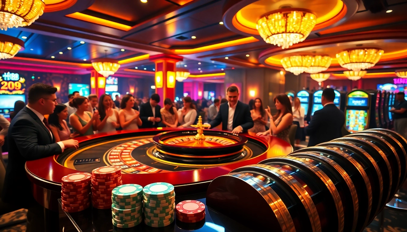 Experience thrilling gambling action at Hi88's luxurious casino, featuring an exciting roulette table.
