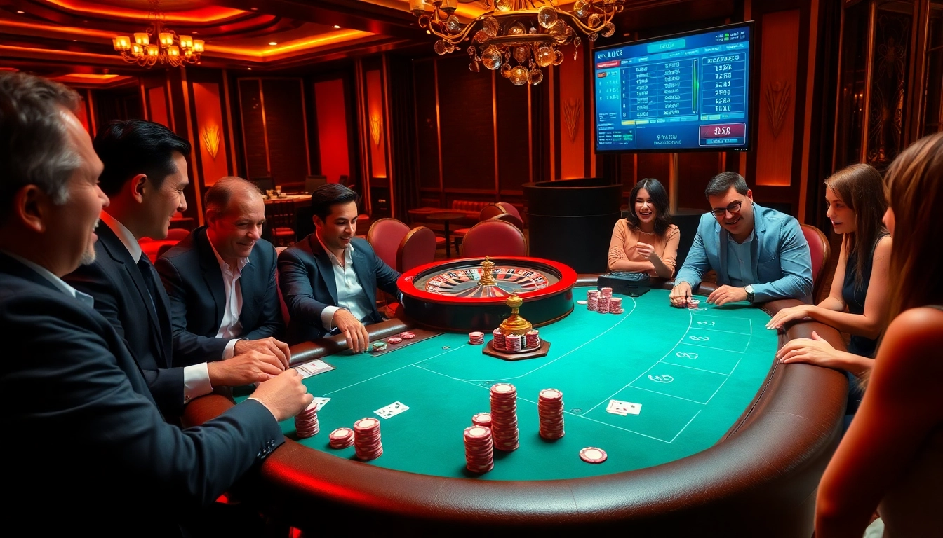 Players engaging in a thrilling poker game at the luxurious 88 go casino table with vibrant atmosphere.