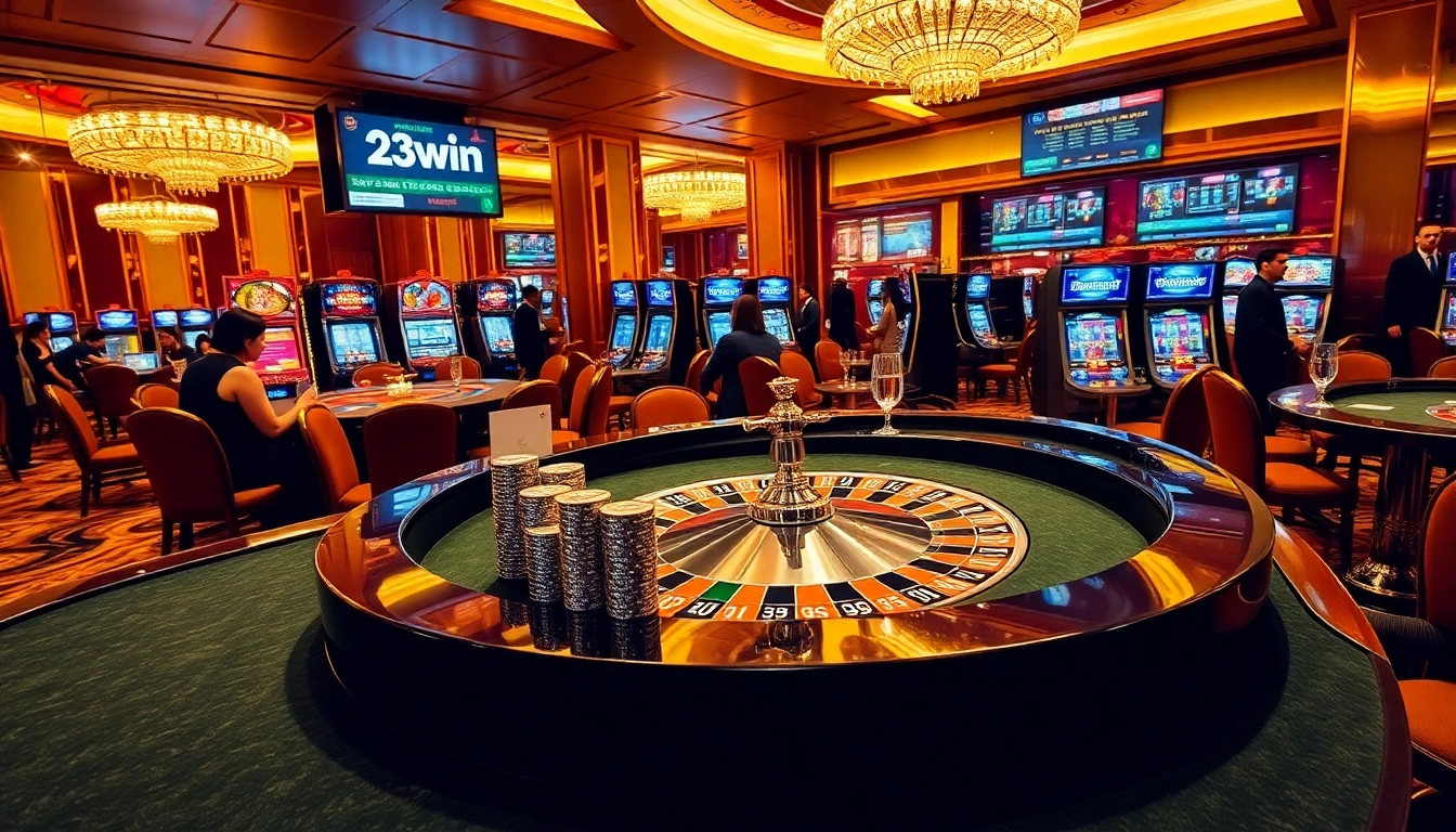 Place bets at Đăng ký 23win with a luxurious casino setting filled with excitement.
